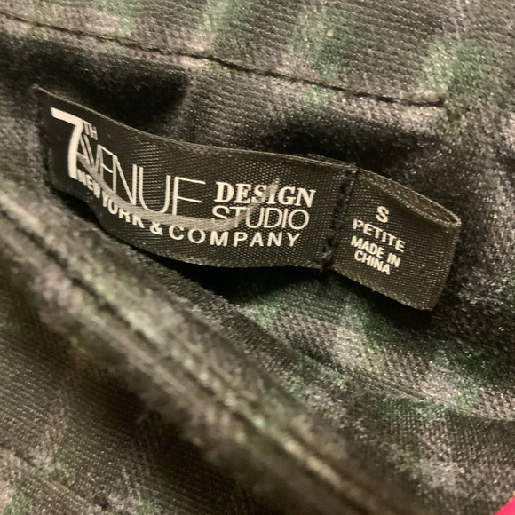 7th Avenue Plaid Black Dress Pants Size Small - Picture 4 of 4